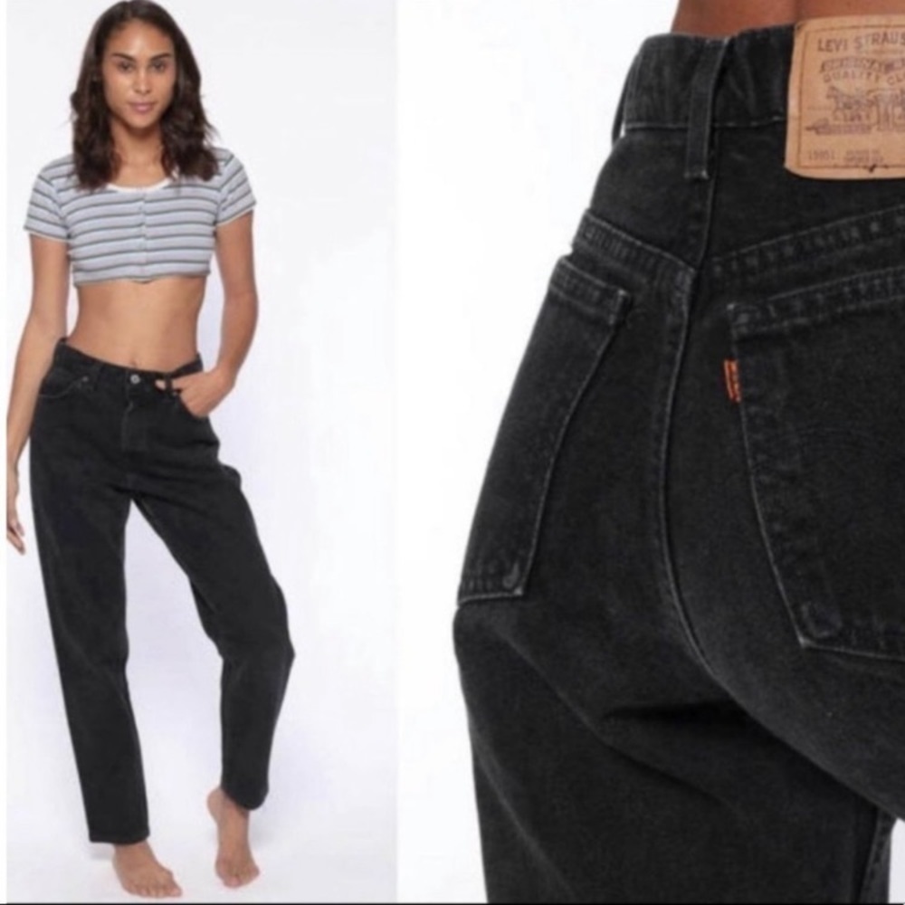 Vintage Levi's 951 High Waisted Orange‎ Tab Mom Jean 6 Medium relaxed fit black